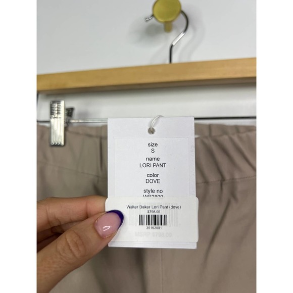 Walter Baker Lori Leather Flare Leg Elastic Waist Pant Women's Dove Size: S NWT - Picture 6 of 9